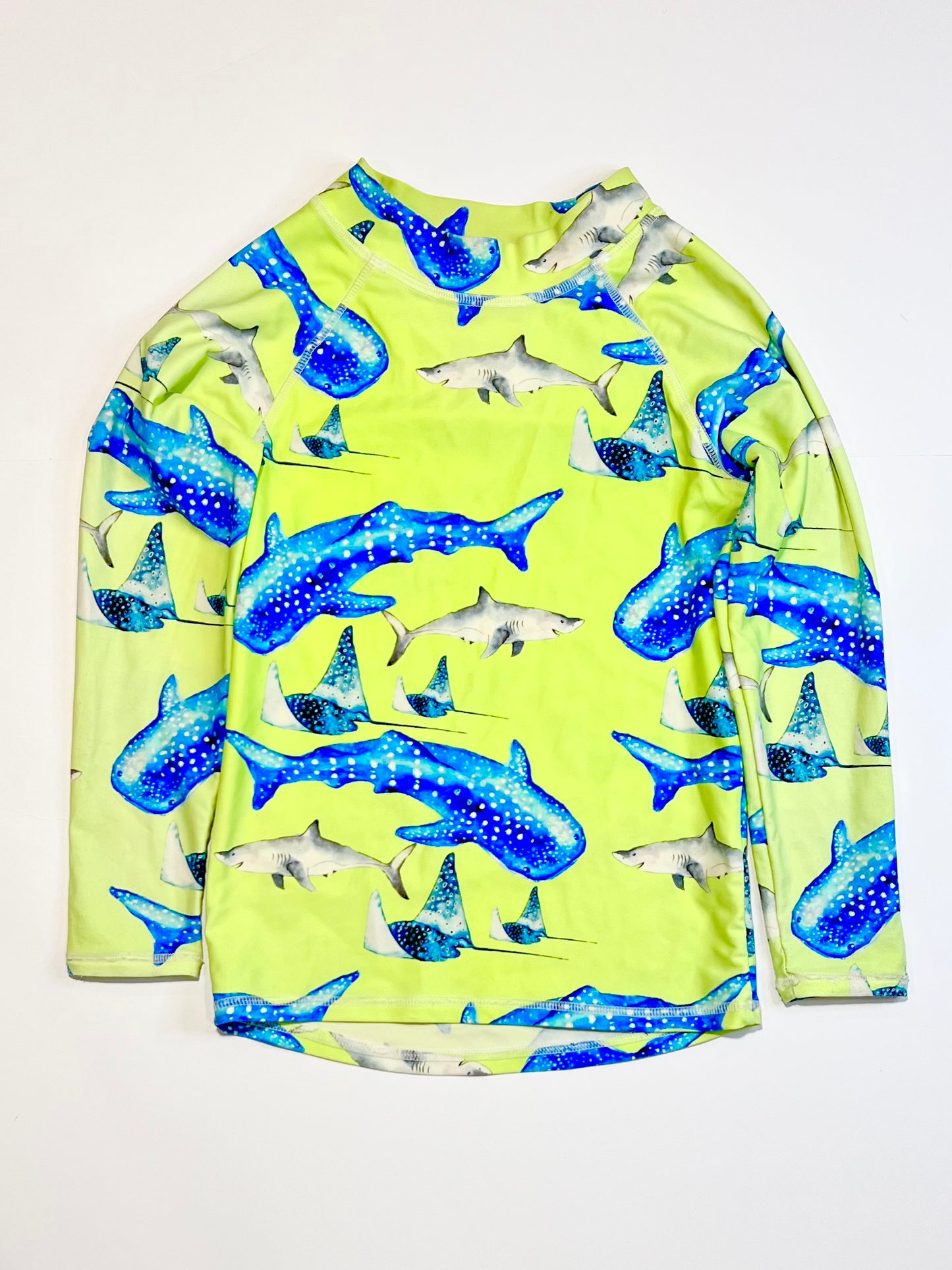 Green sharks rashie - Size 5