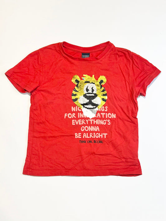 Sequined tiger tee - Size 5-6