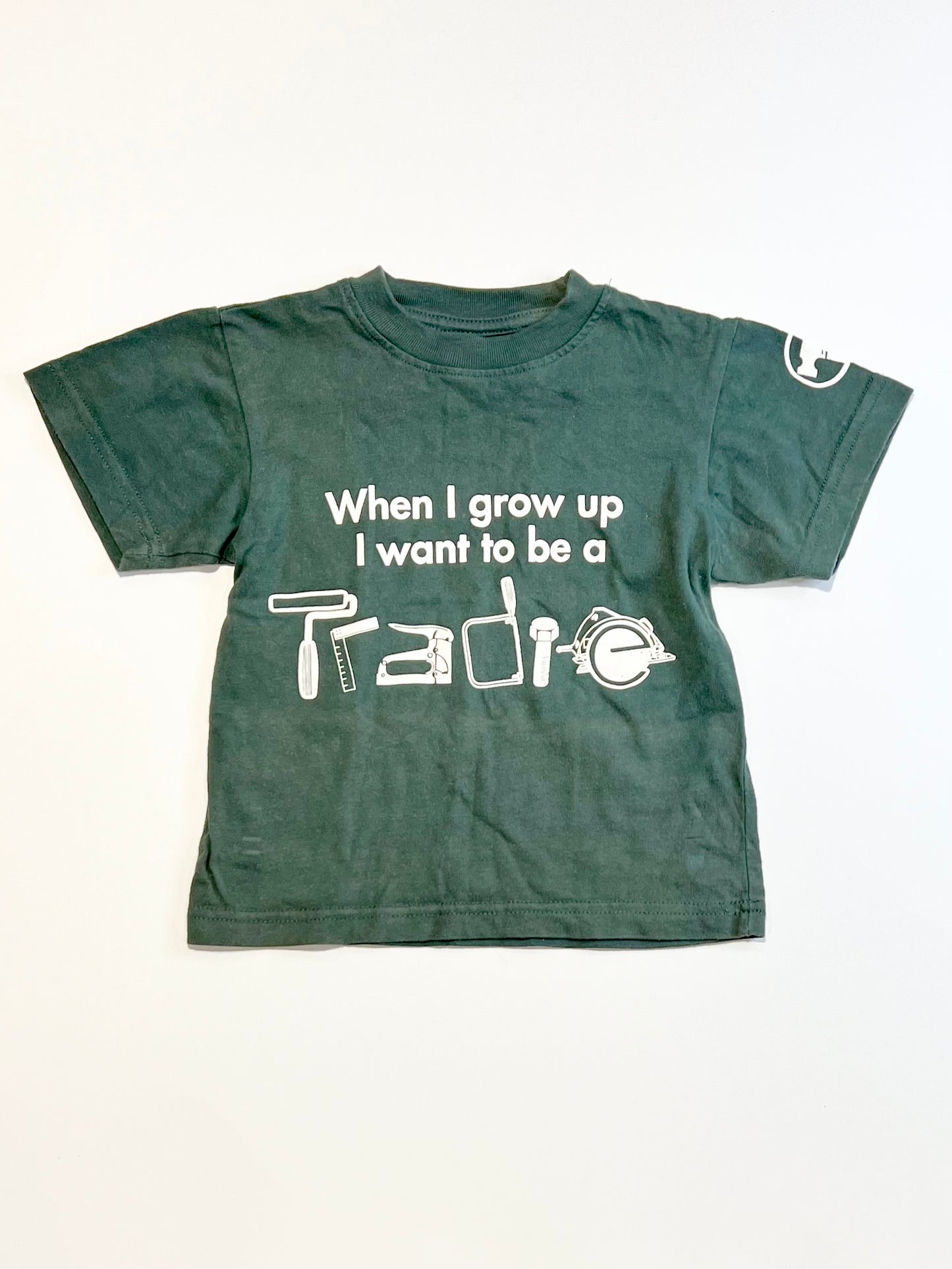 Green tradie tee - Size 1-2