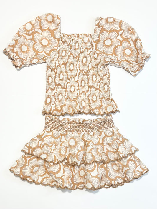 Brown floral set - Size 2