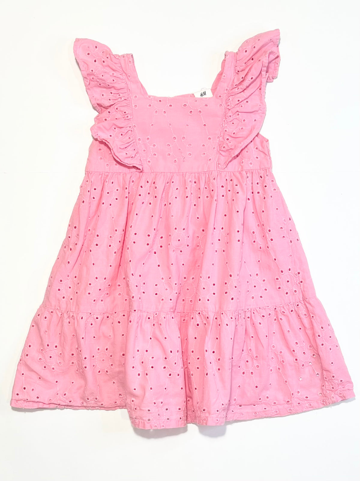 Pink broderie dress - Size 2