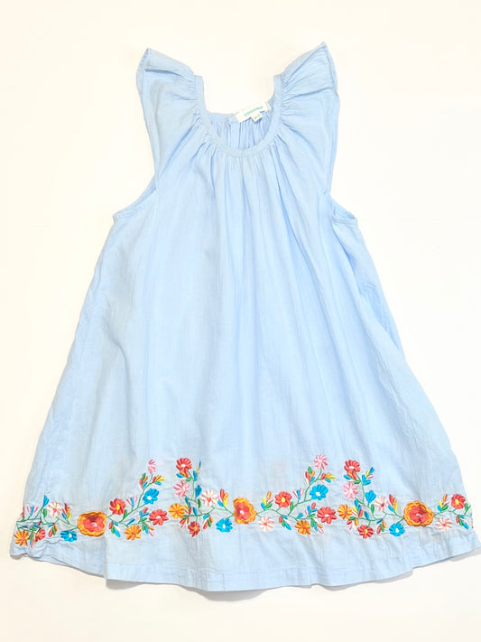 Blue embroidered dress - Size 2-3