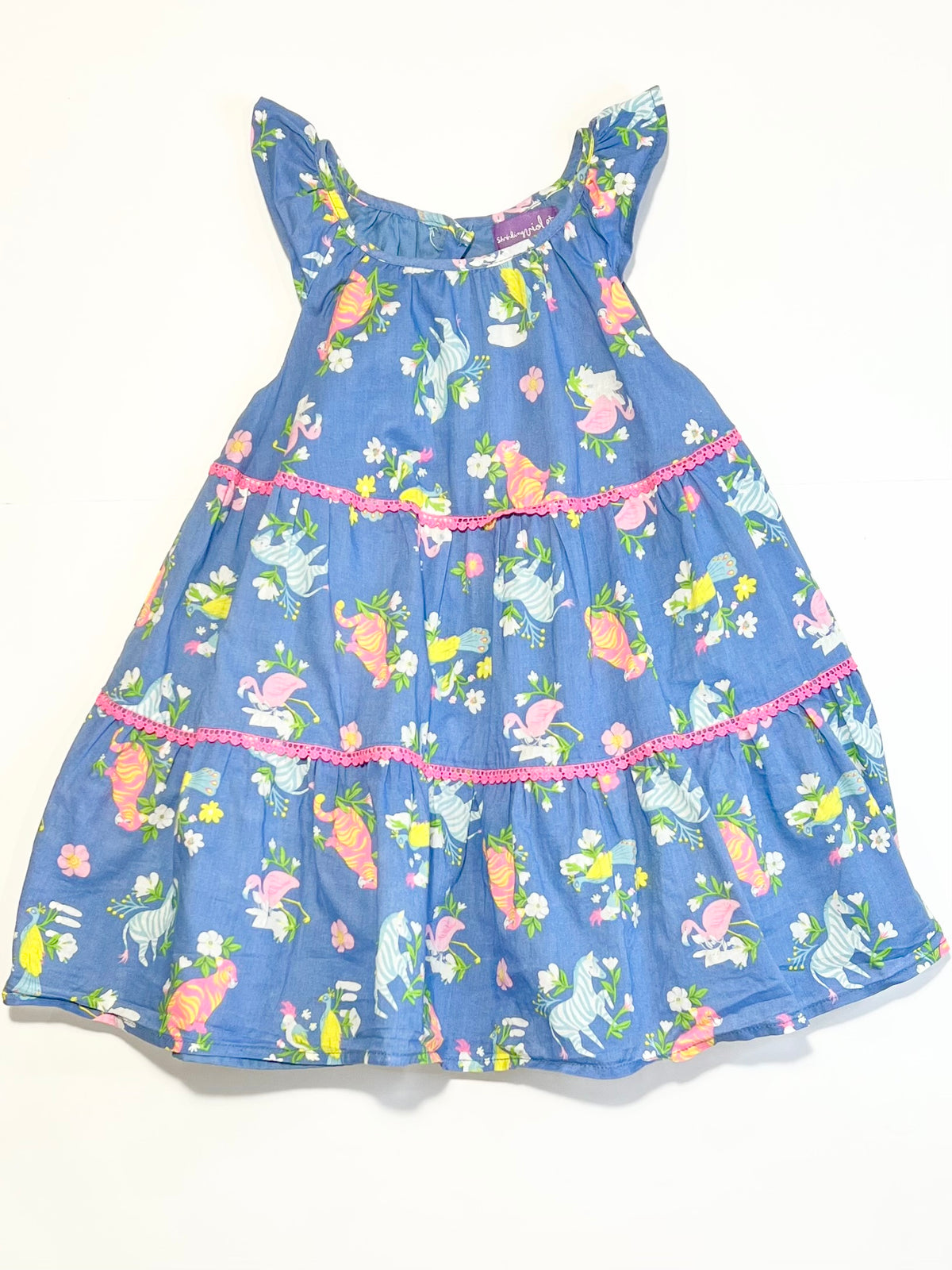 Blue animals dress - Size 2-3
