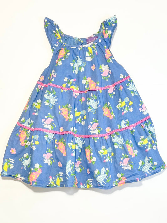Blue animals dress - Size 2-3
