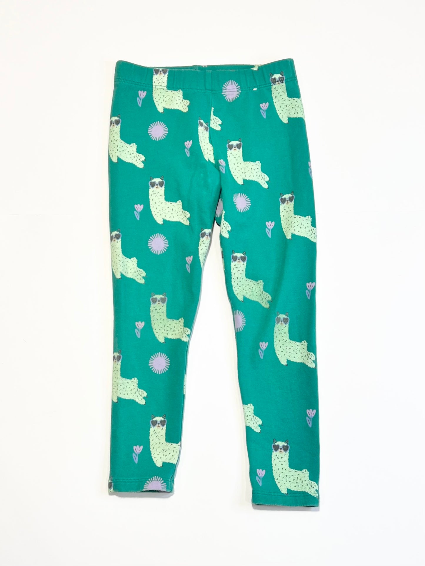 Green llama leggings - Size 5
