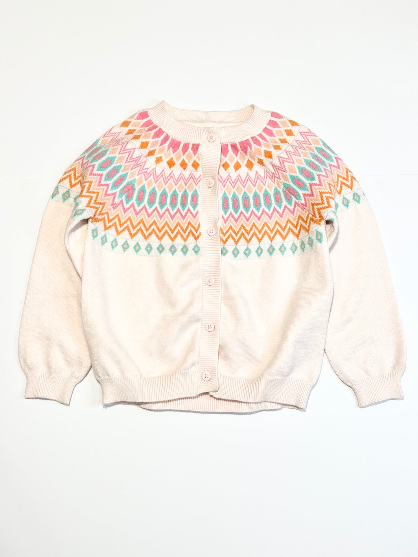 Pink patterned cardigan - Size 5
