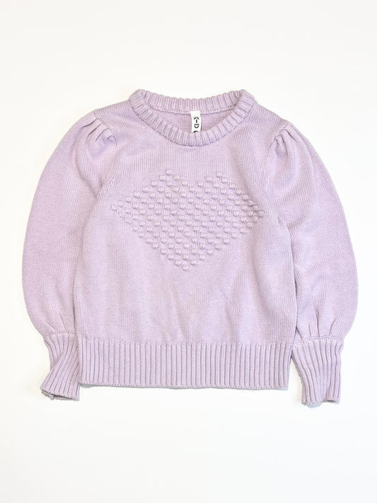 Pompom heart knit jumper - Size 5
