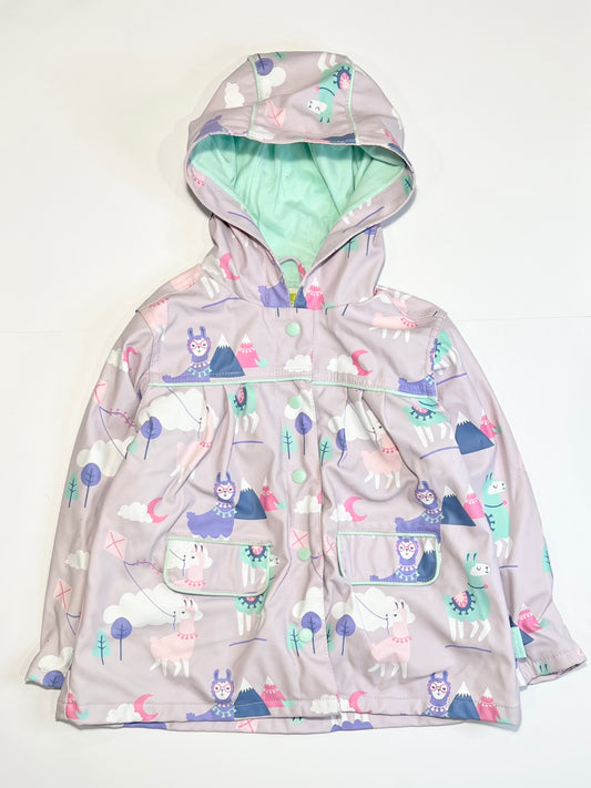 Purple llamas rain jacket - Size 5-6