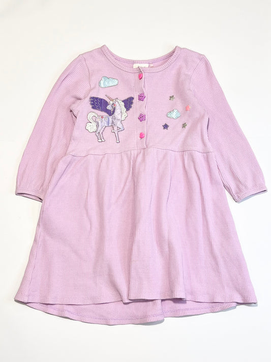 Pink waffle dress - Size 5