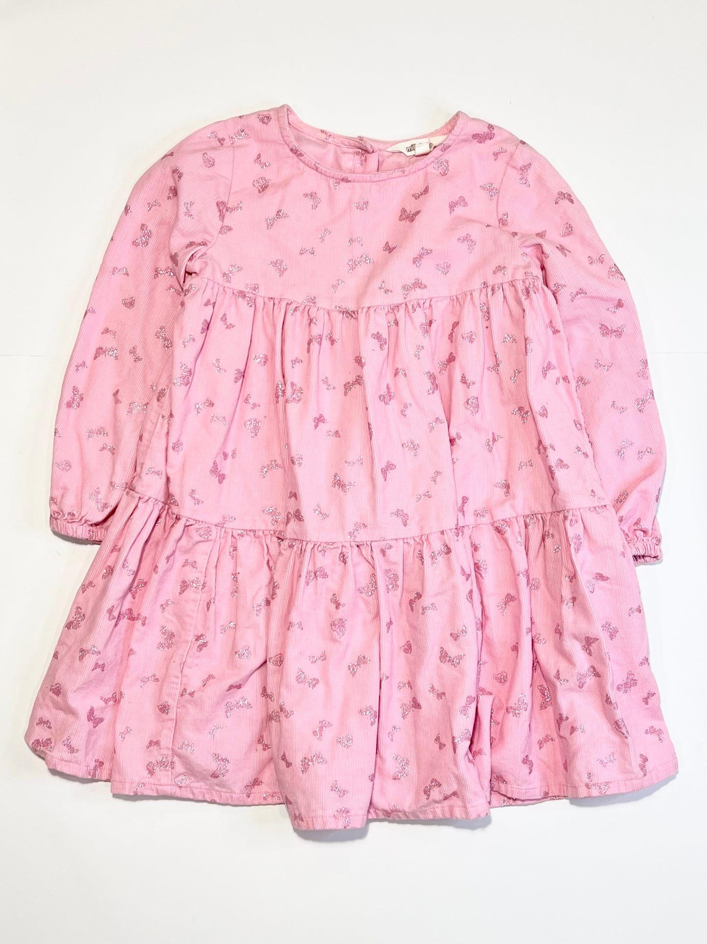 Corduroy glitter butterflies dress - Size 5