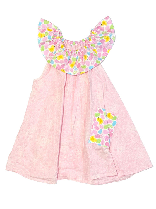 Pink Easter ruffle dress - Size 3
