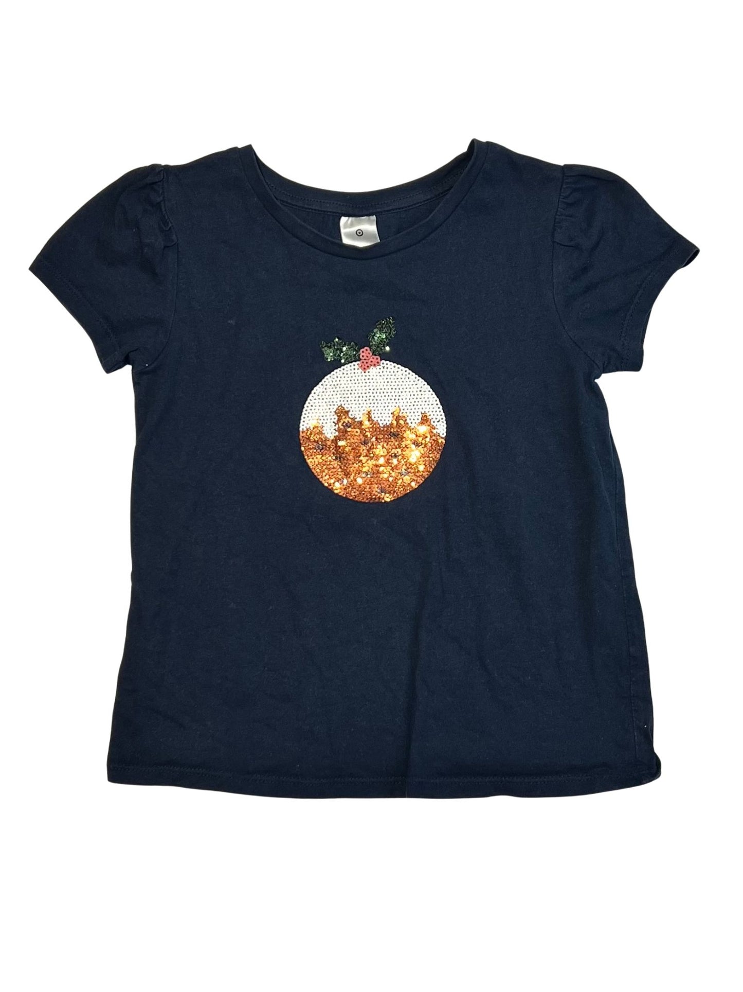 Christmas pudding tee - Size 4