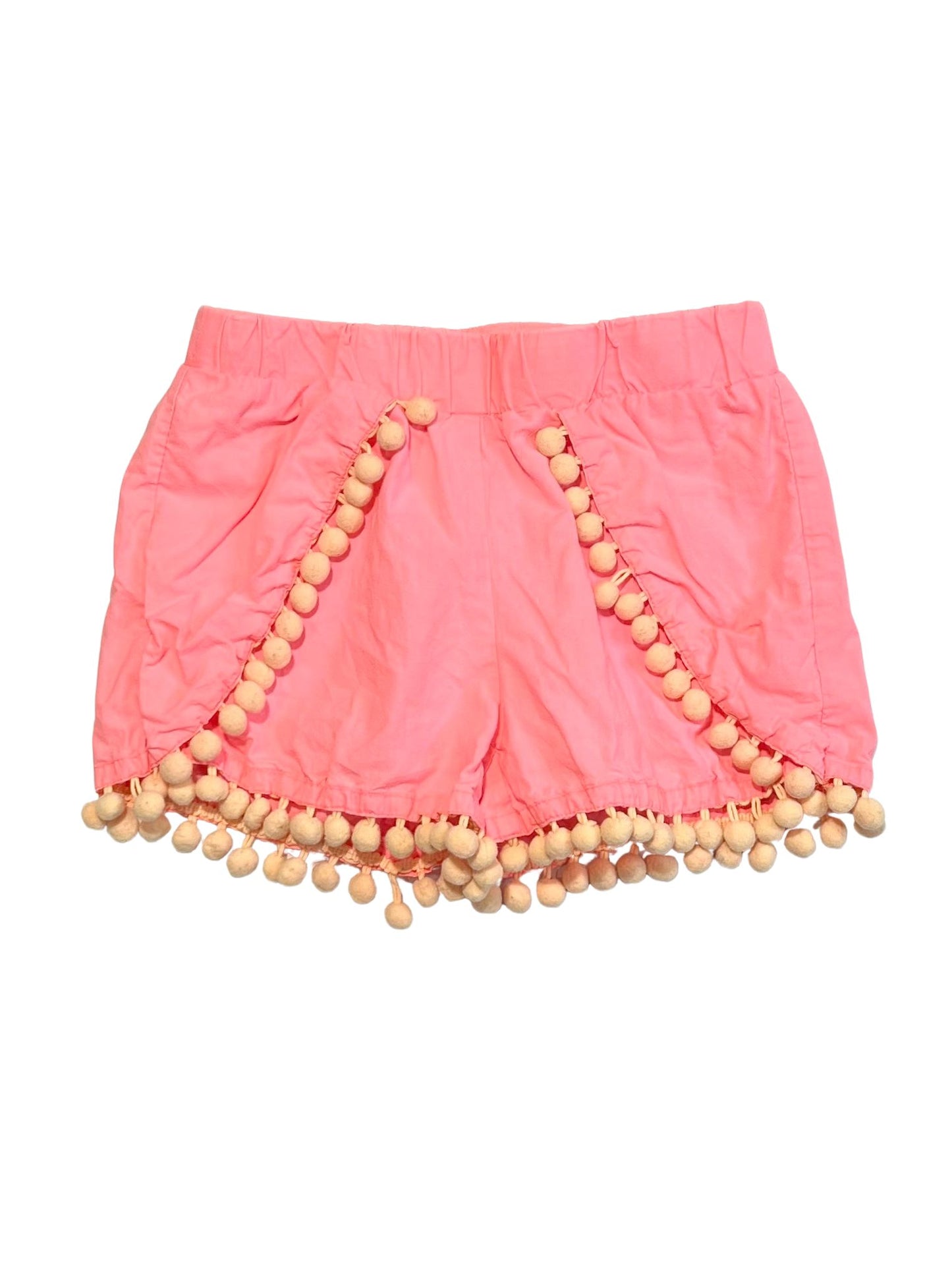 Neon pink pompom shorts - Size 4-5