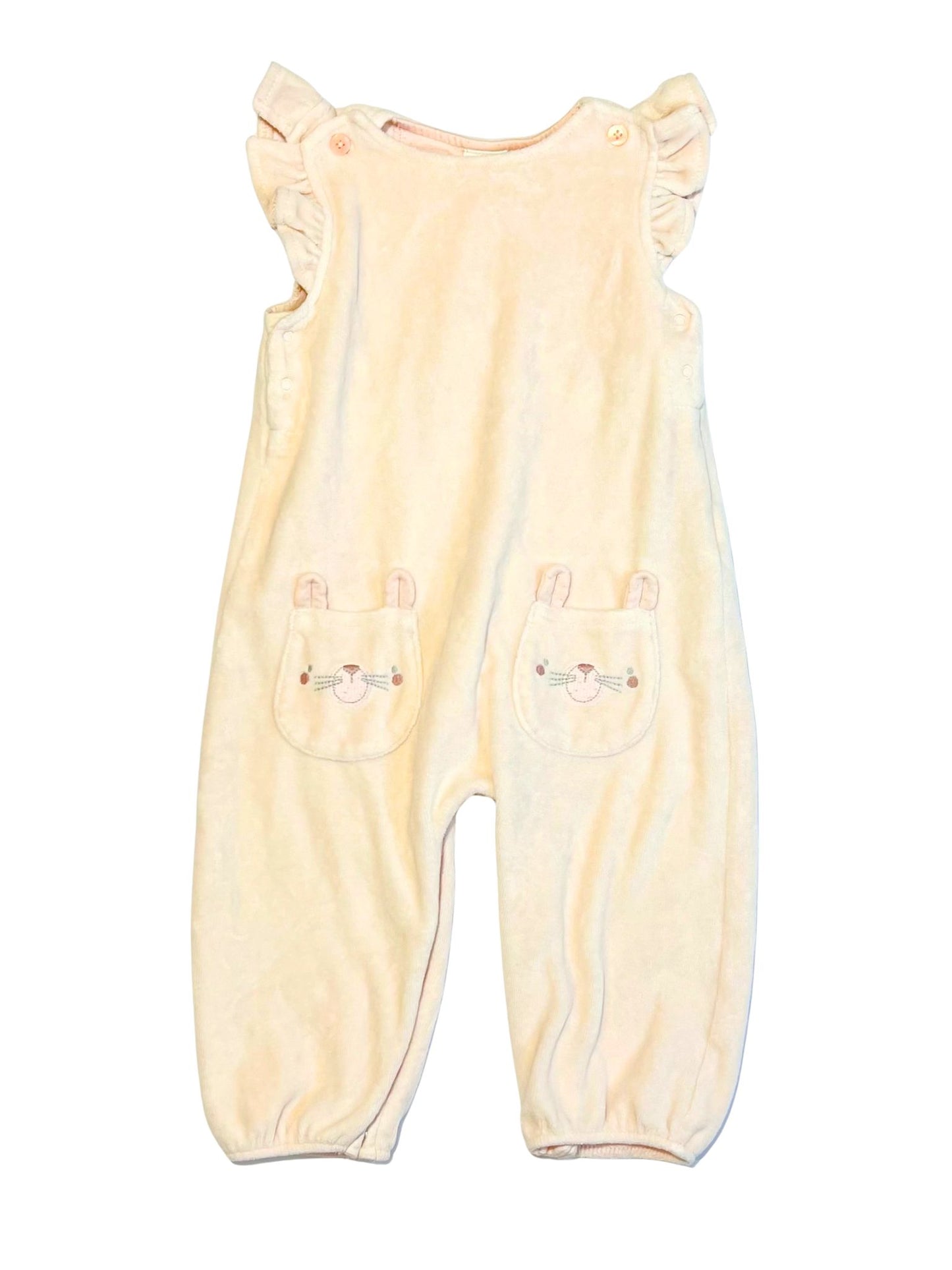Velour bunny jumpsuit - Size 9-12 months