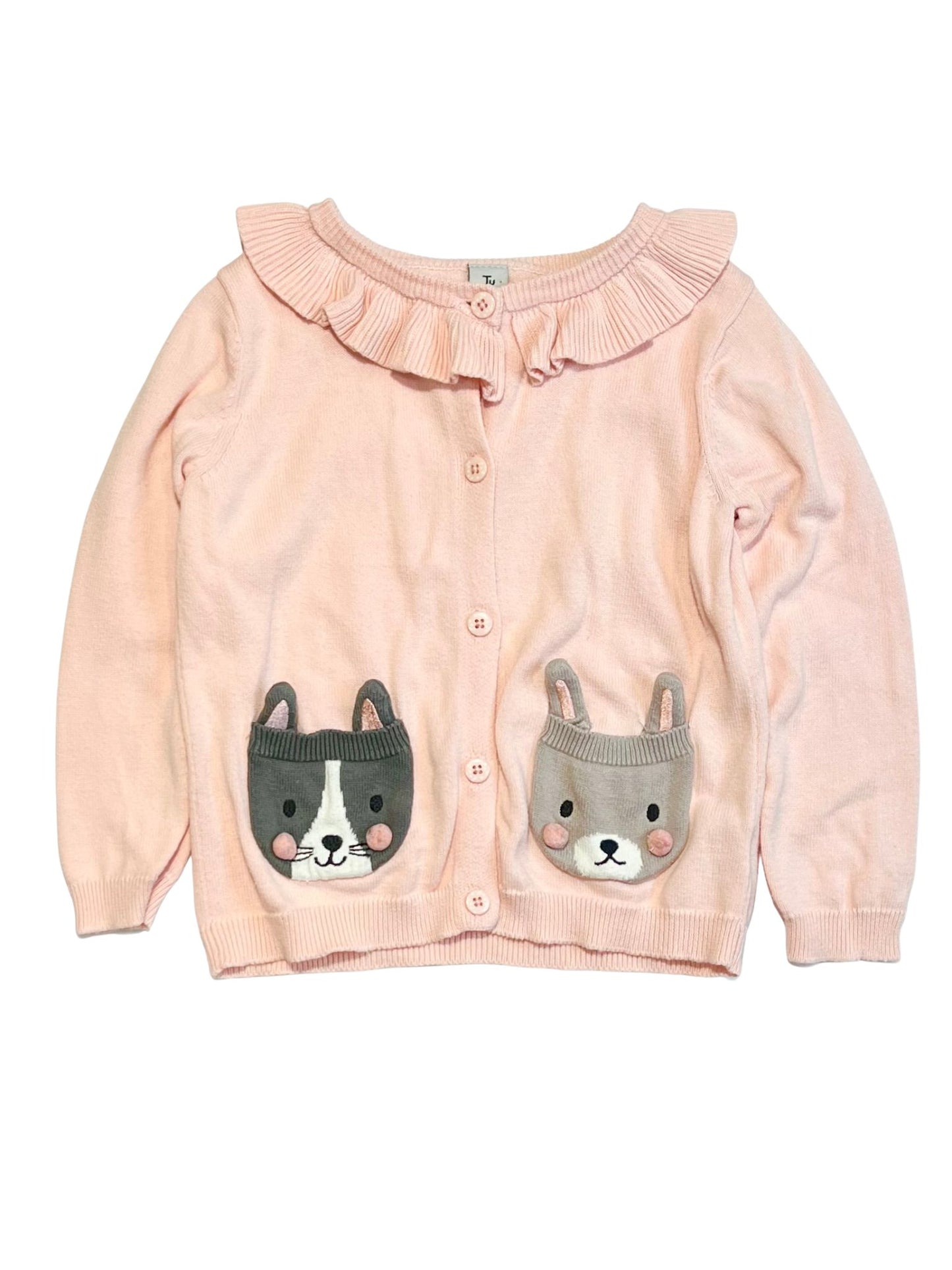 Bunny and cat cardigan - Size 2-3