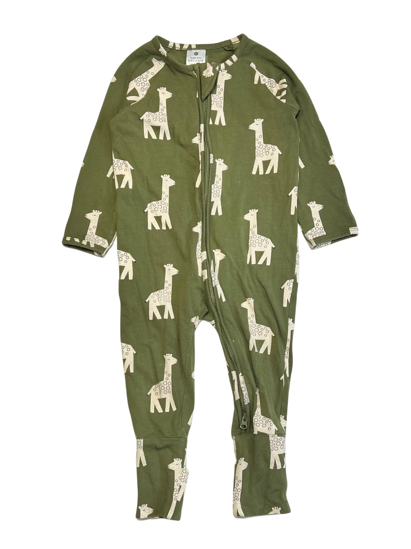 Giraffe zip onesie - Size 0