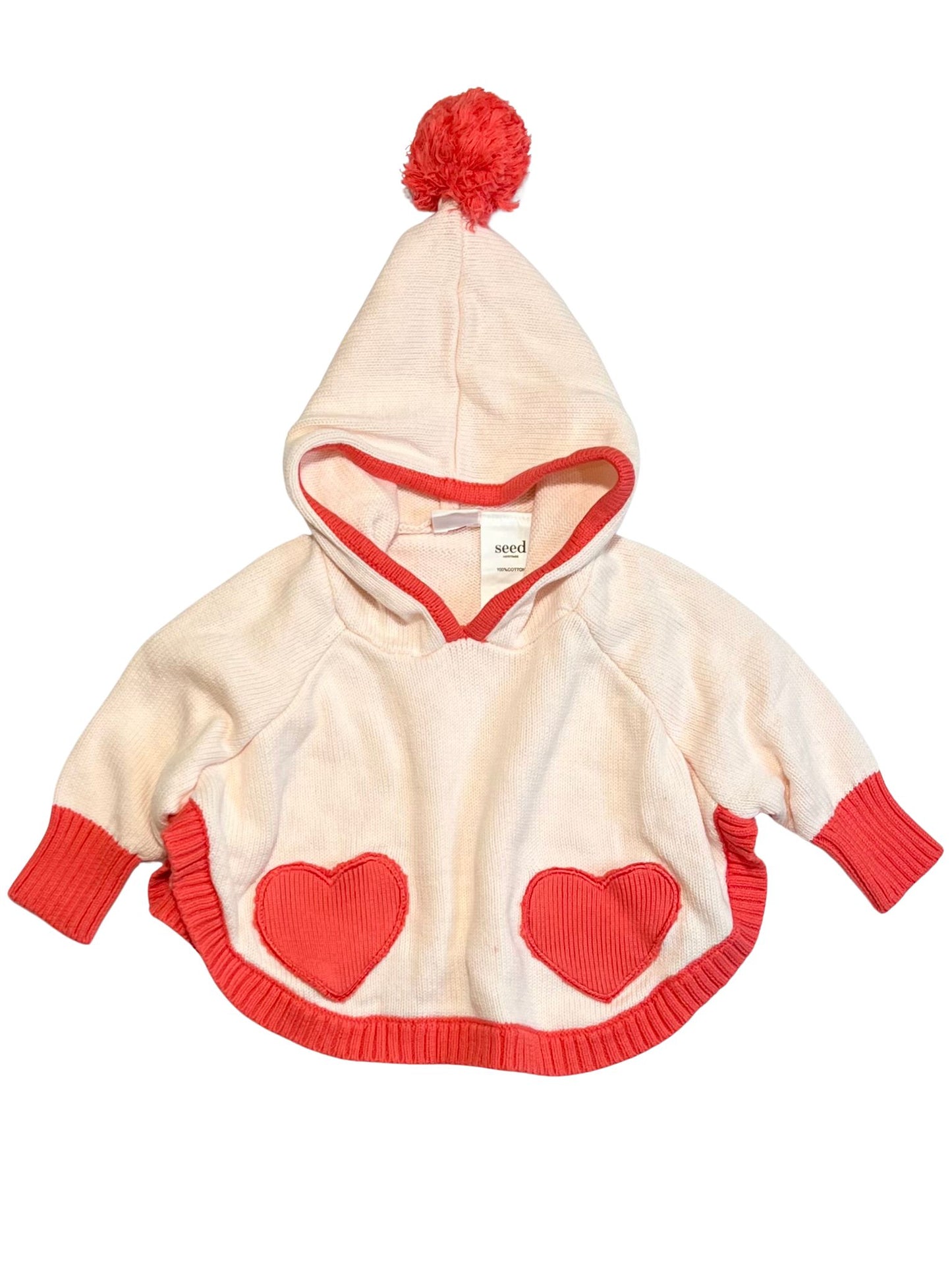 Hearts hooded knit jumper - Size 0