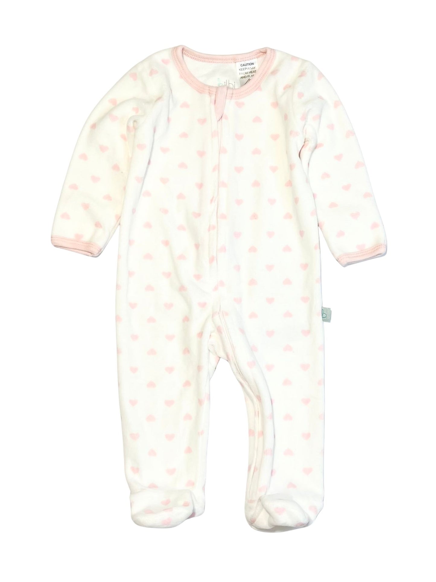 Velour hearts zip onesie - Size 00