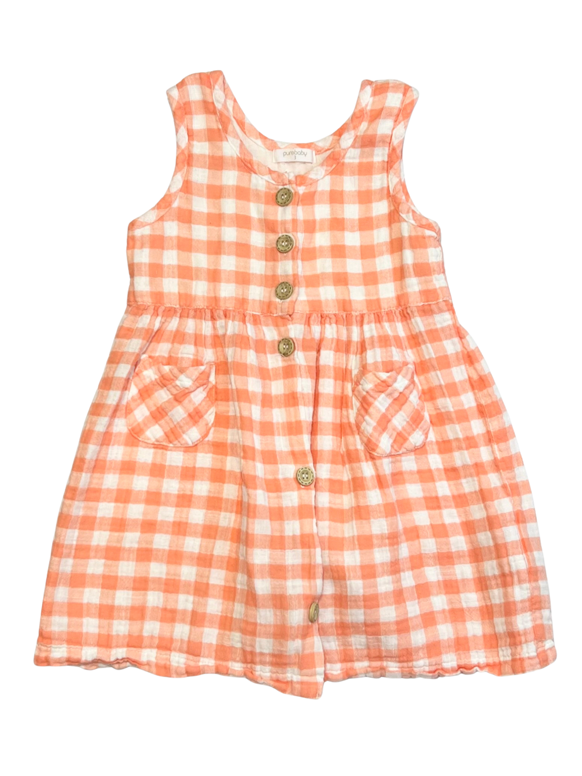 Gingham muslin dress - Size 3
