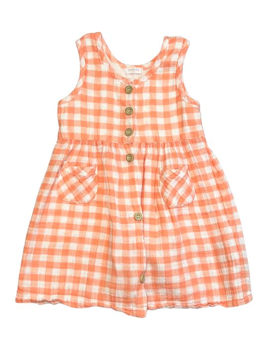 Gingham muslin dress - Size 3