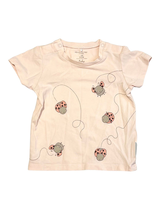 Pink ladybug tee - Size 4-6 months