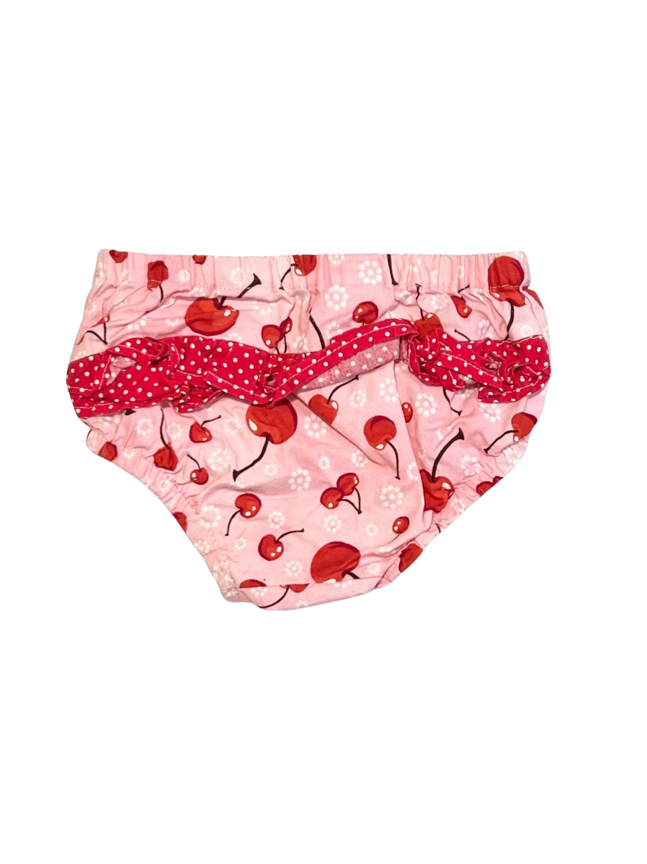 Cherries ruffle nappy cover - Size 000