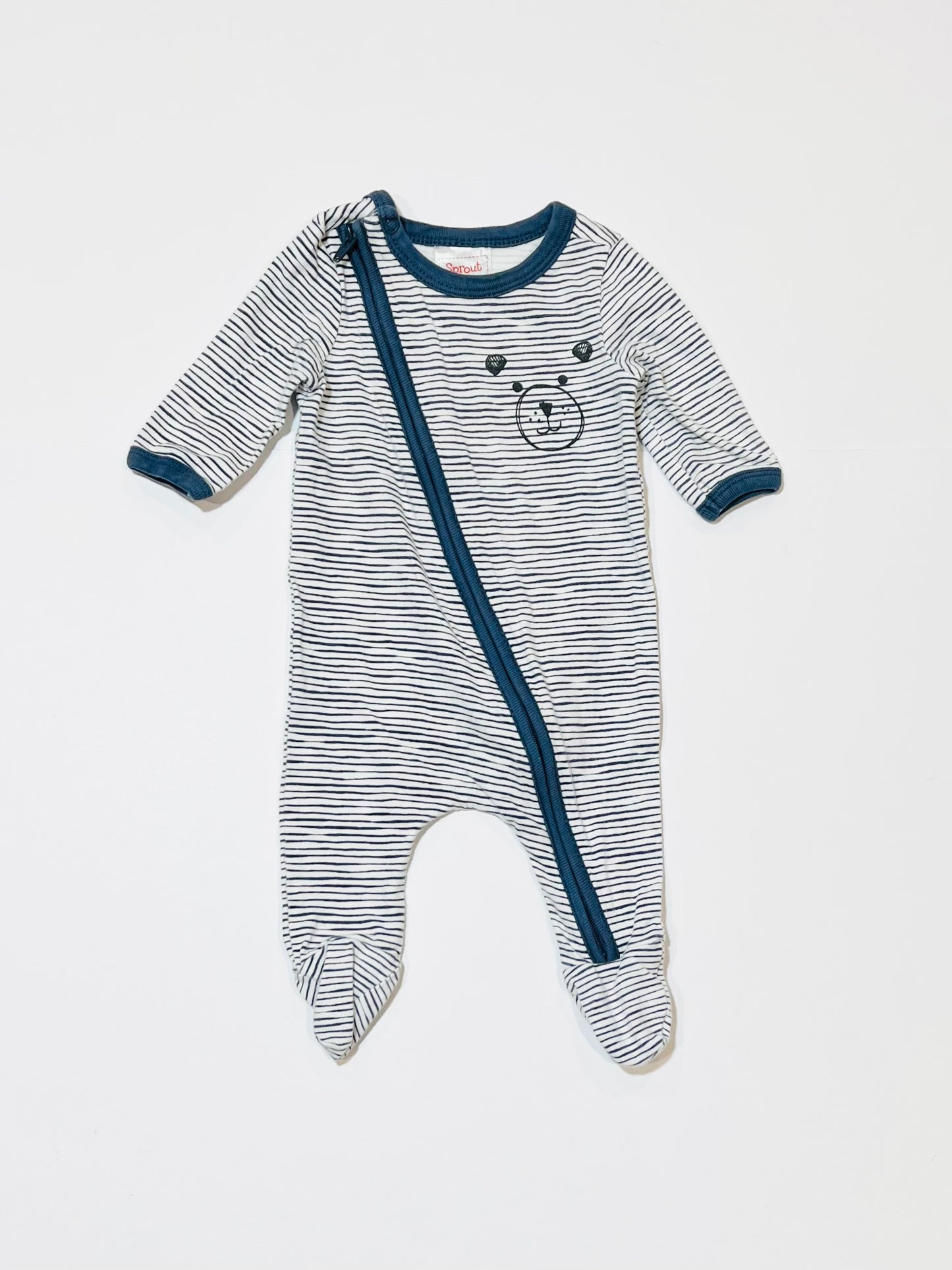 Striped zip onesie - Size 0000