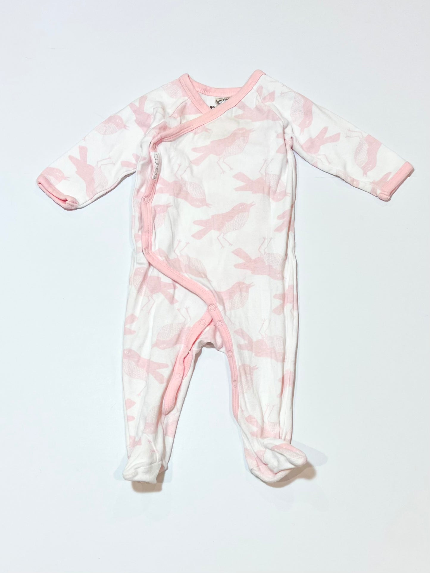 Pink birds onesie - Size 00