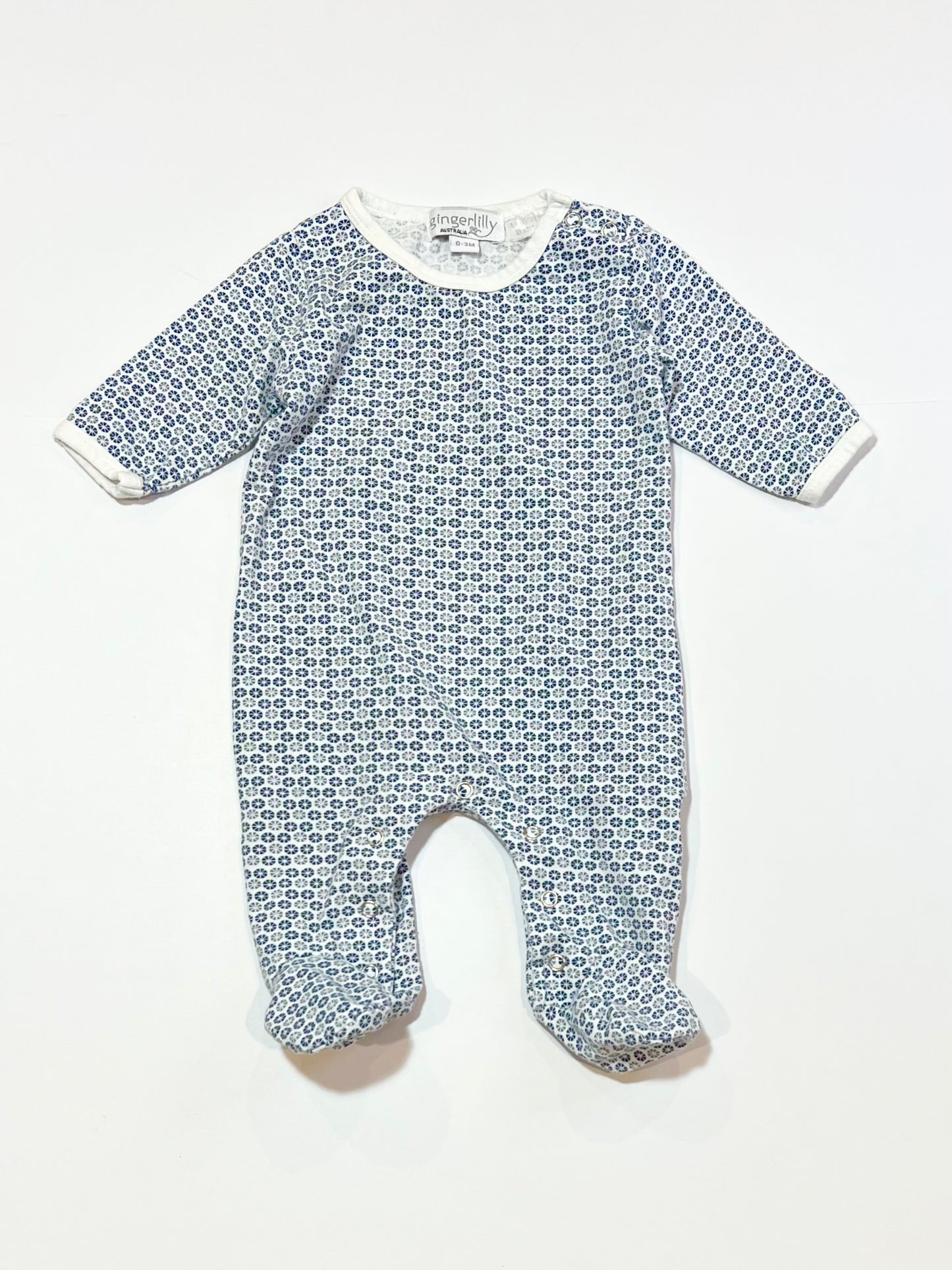 Blue floral onesie - Size 000