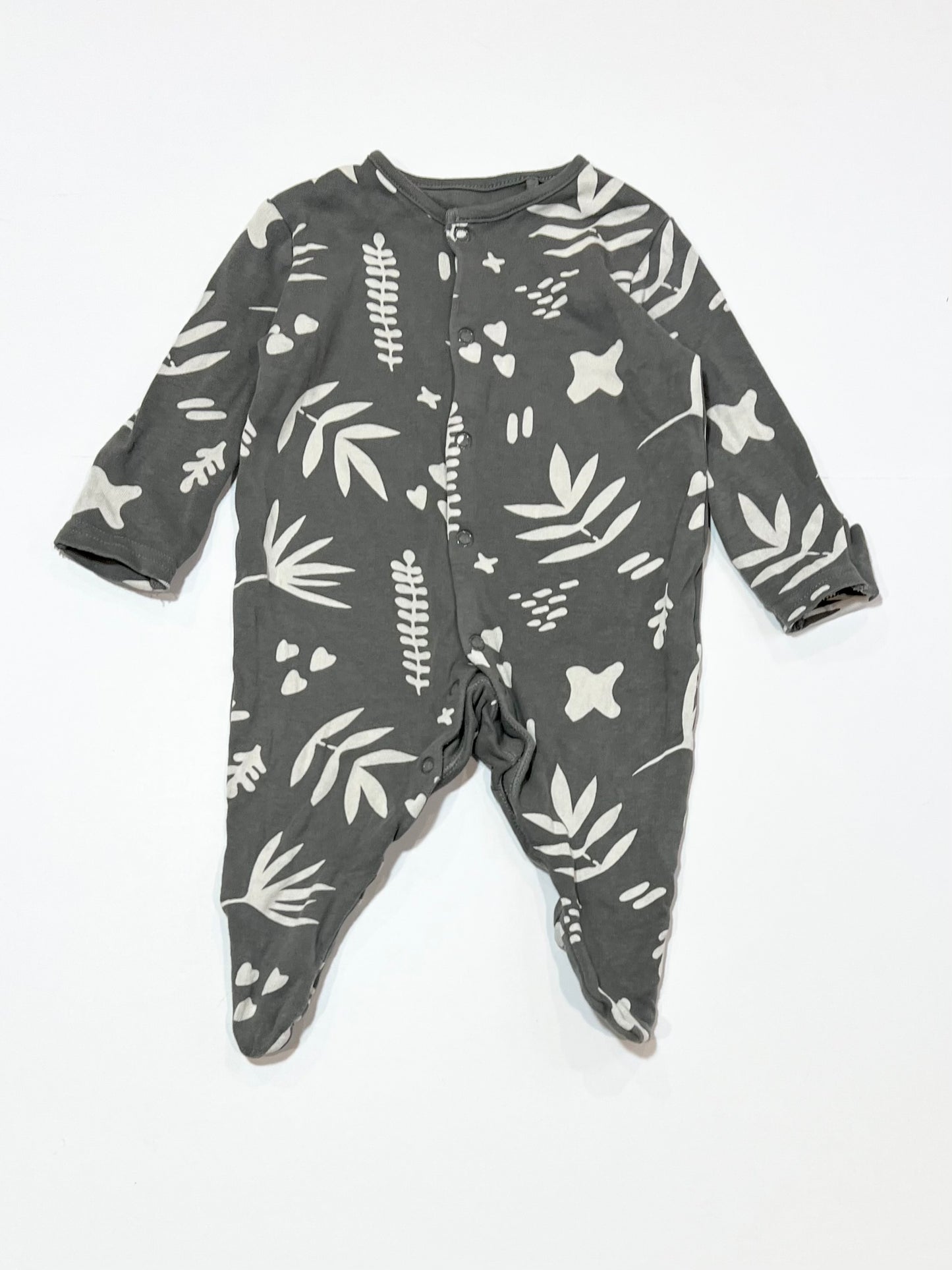 Grey leafy onesie - Size 000