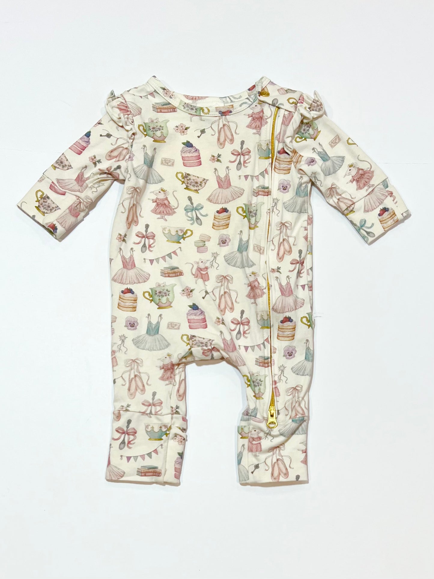 Ballerina mouse zip onesie - Size 000