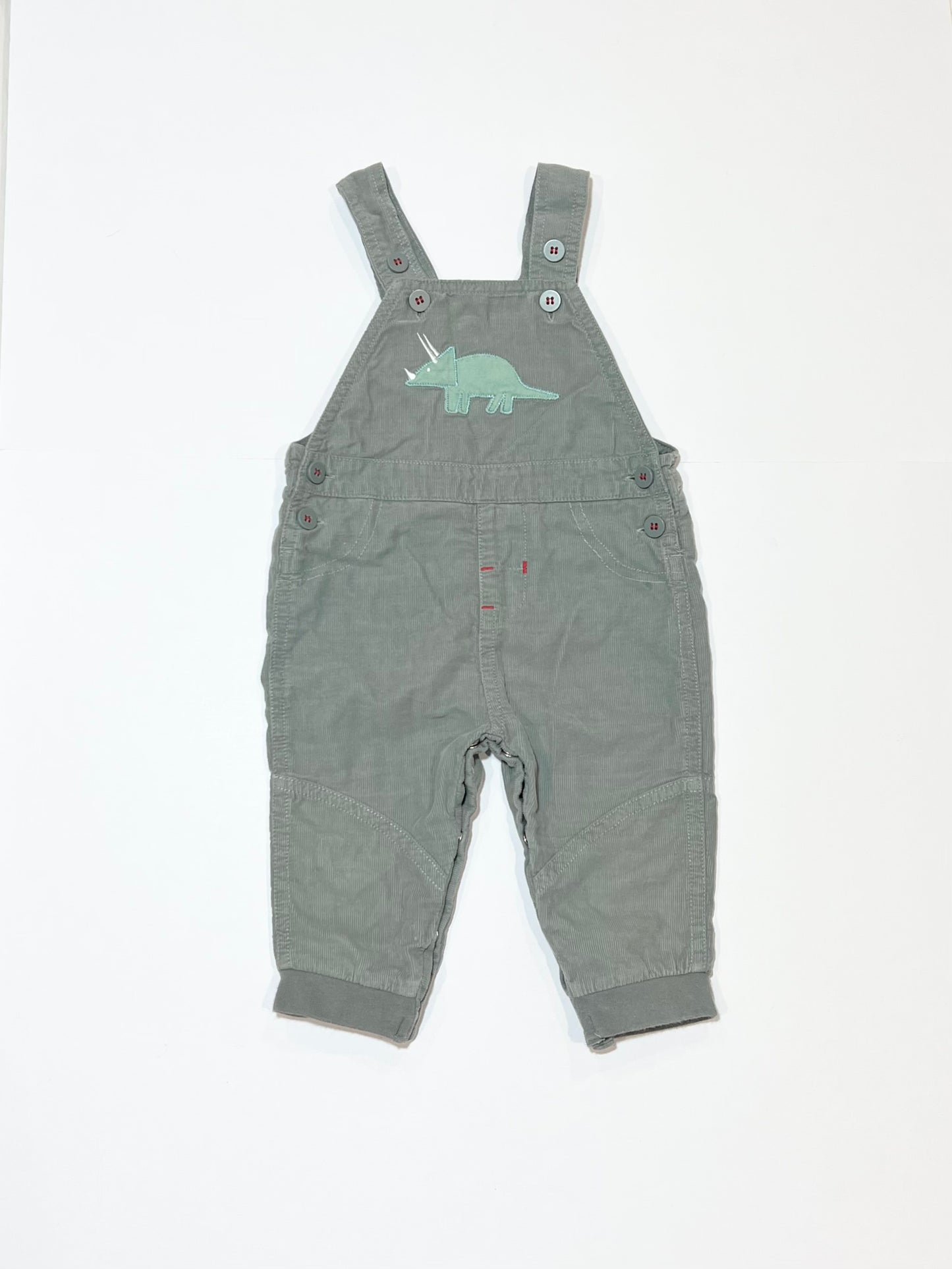 Corduroy dinosaur overalls - Size 00