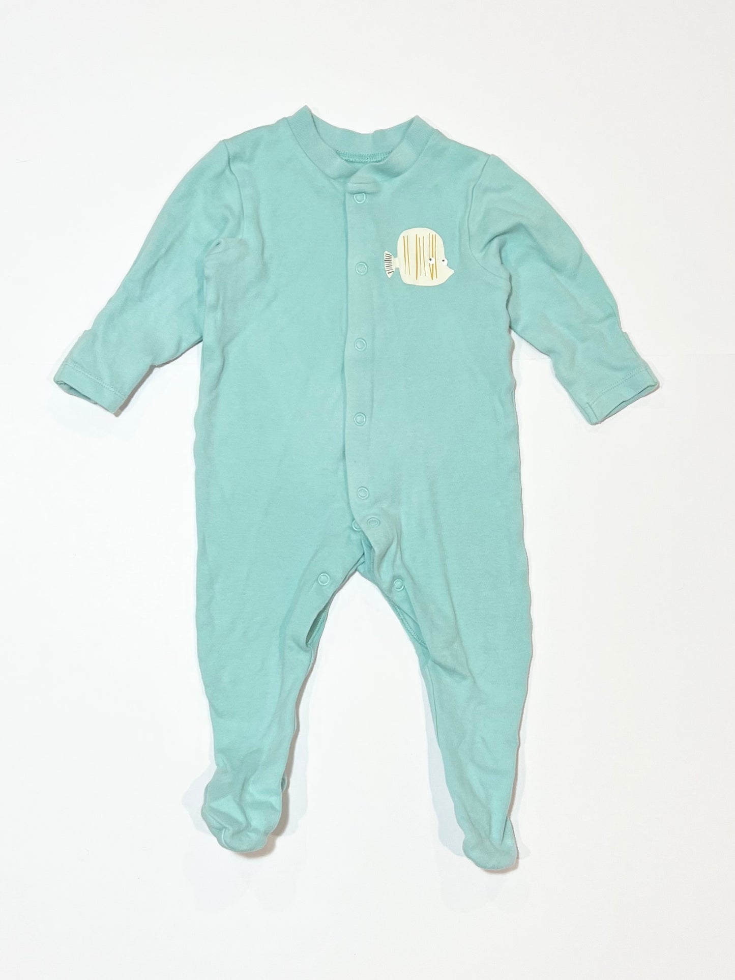 Green fish onesie - Size 00