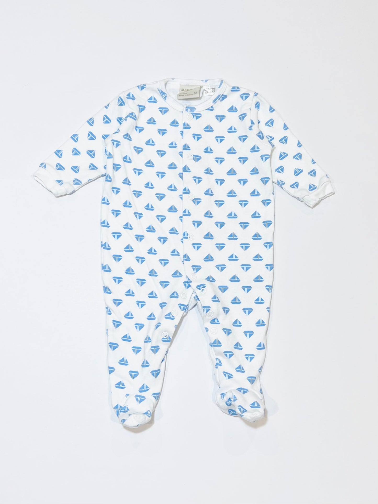 Blue sailboats onesie - Size 00