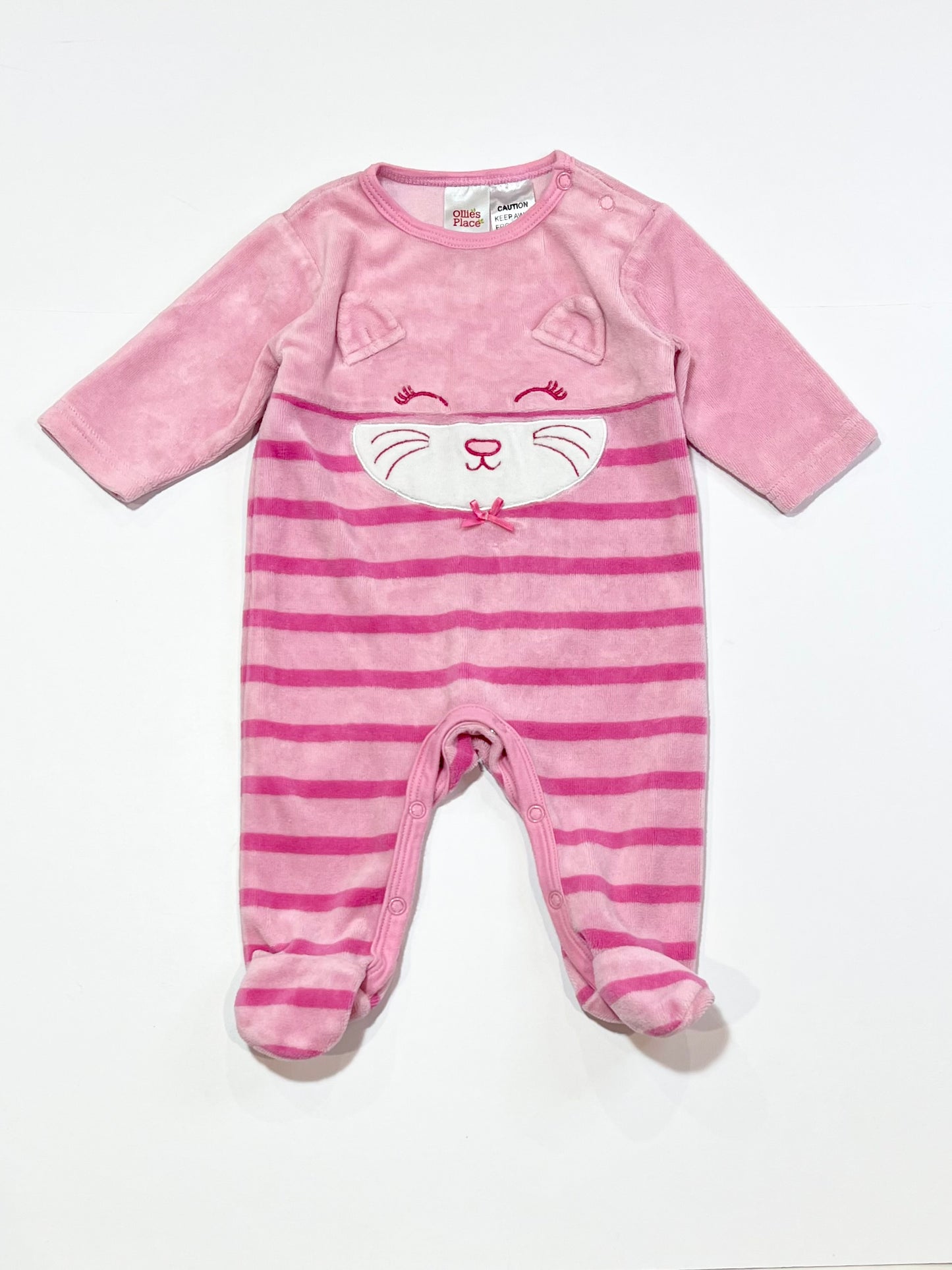 Velour cat onesie - Size 0000