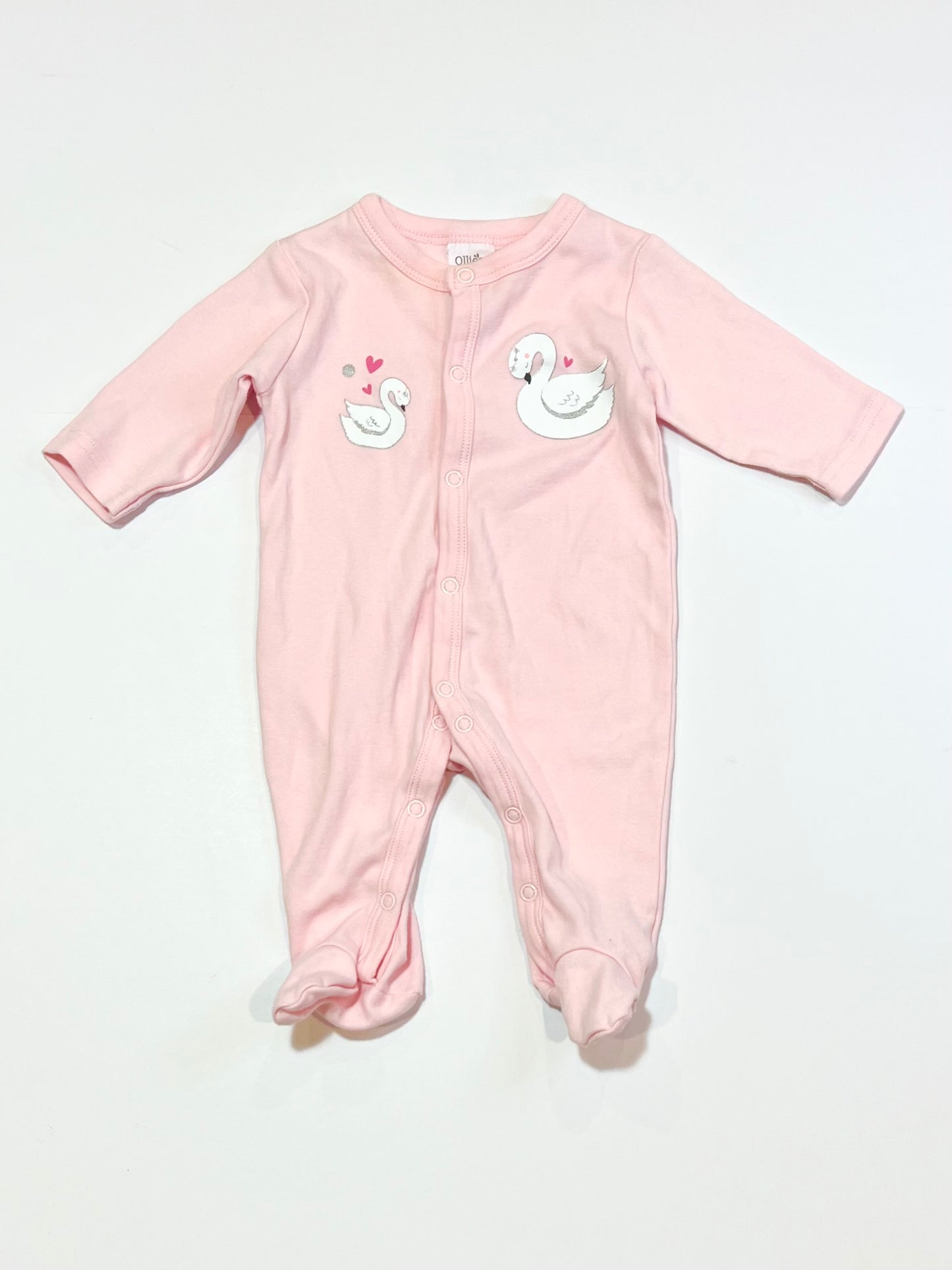 Pink swans onesie - Size 0000