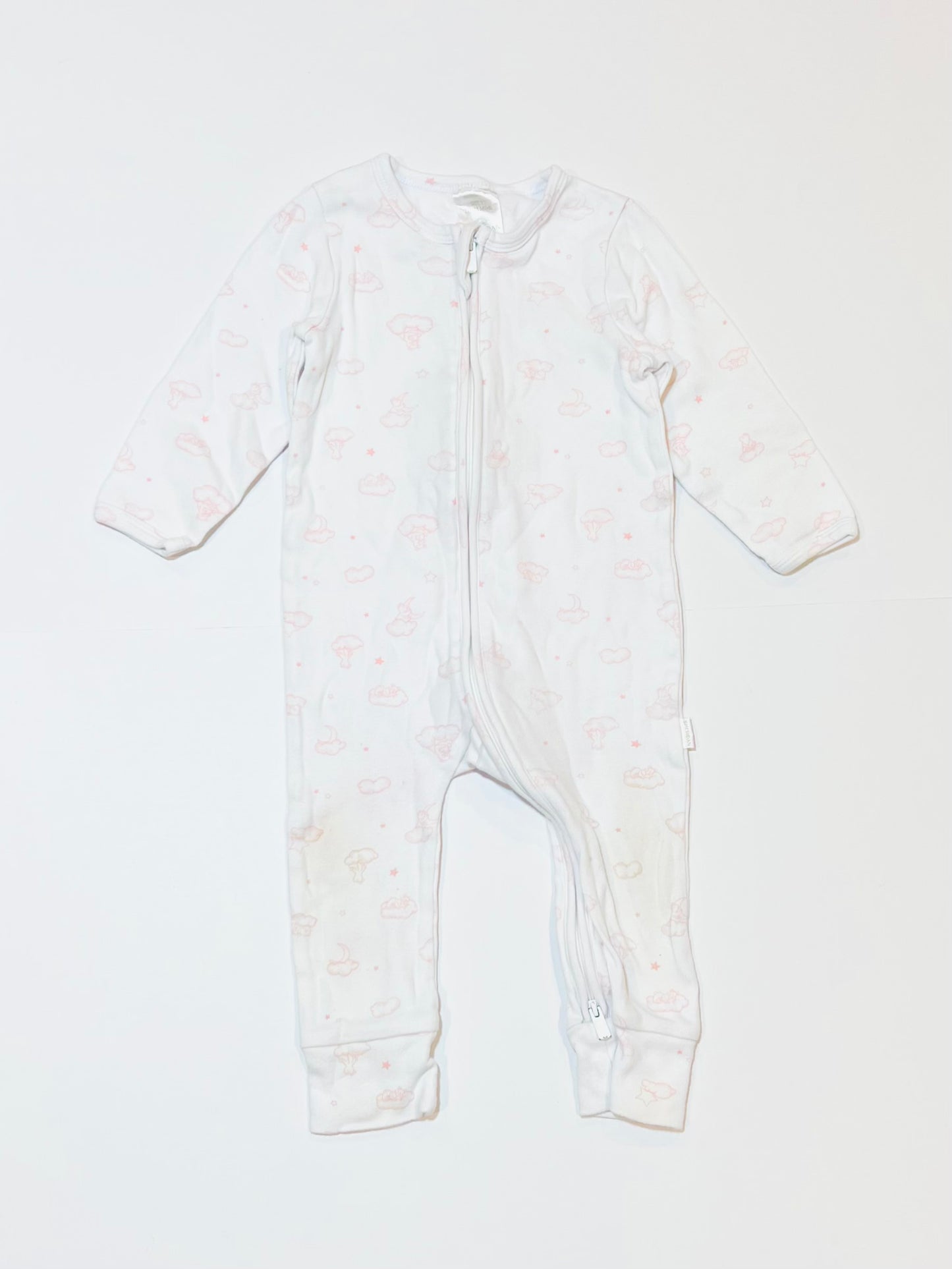 Pink cloud zip onesie - Size 1