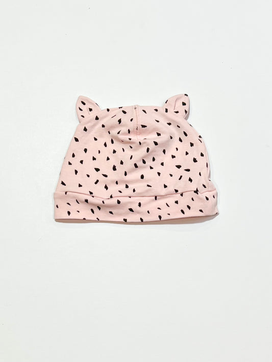 Pink ears beanie - Size 4-6 months