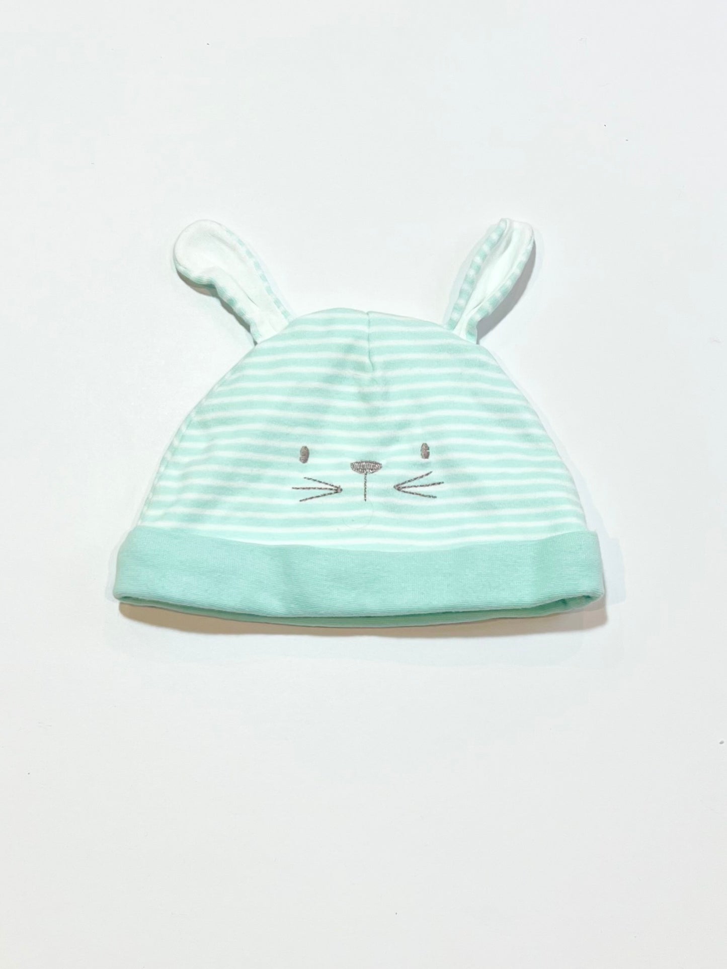 Green bunny beanie - Size 3-6 months