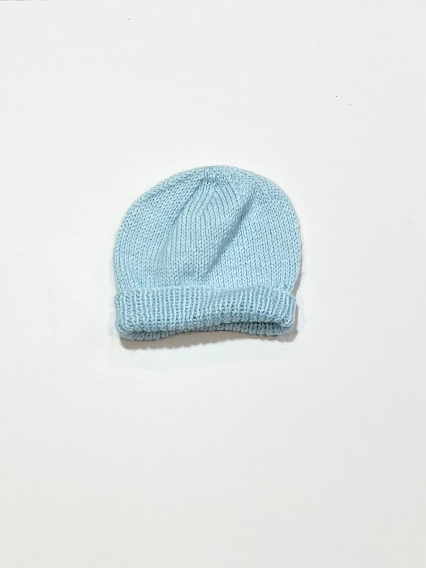 Blue knitted beanie - Size newborn