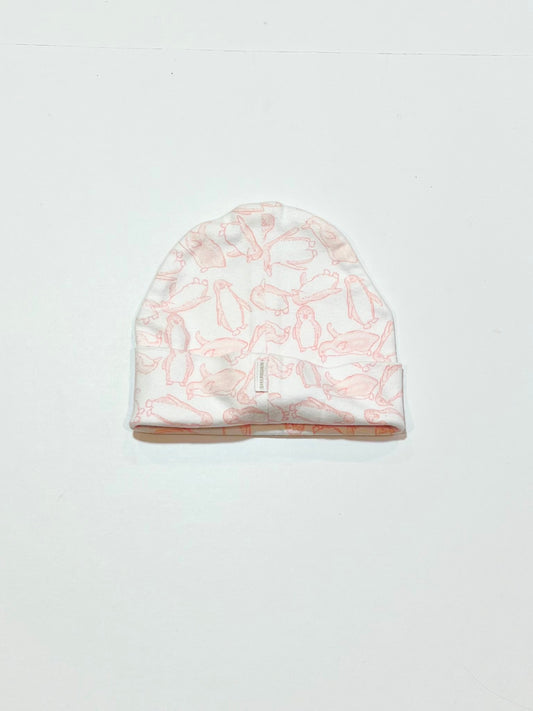 Pink penguin beanie - Size 0-6 months