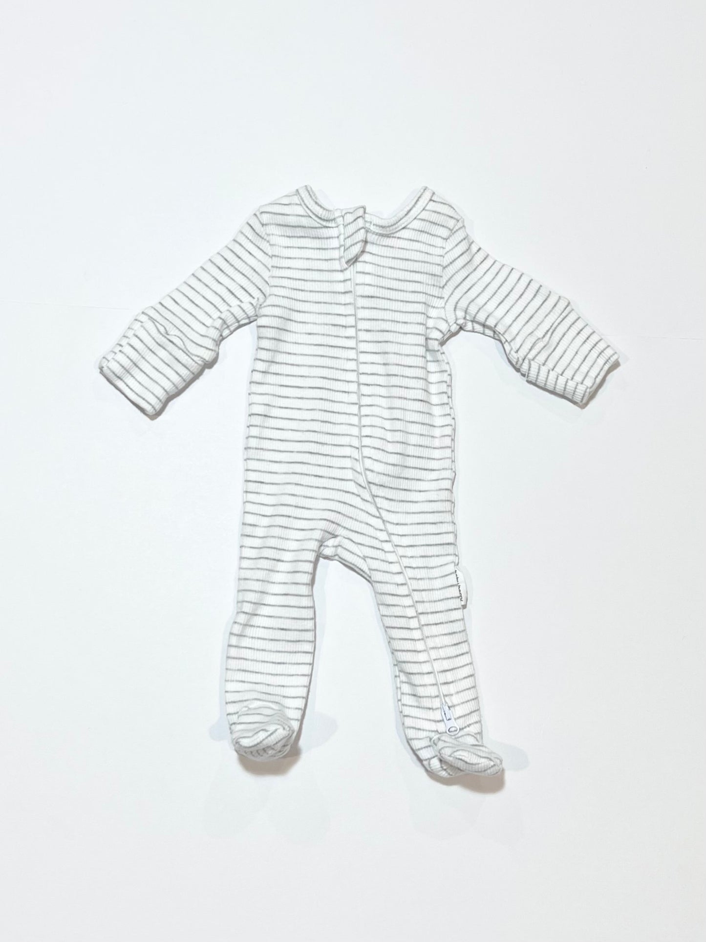Striped ribbed zip onesie - Size 00000