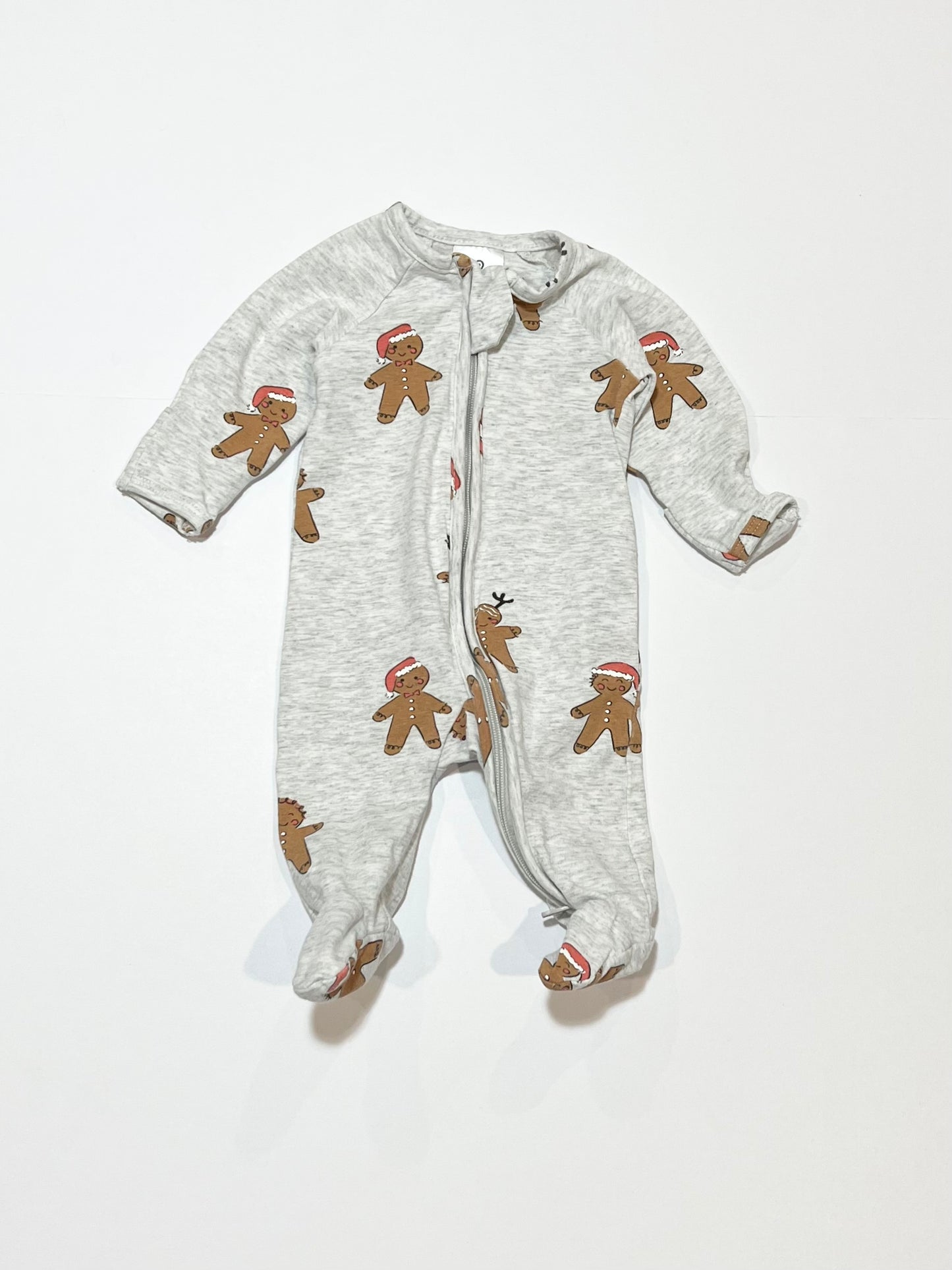 Gingerbread zip onesie - Size 00000