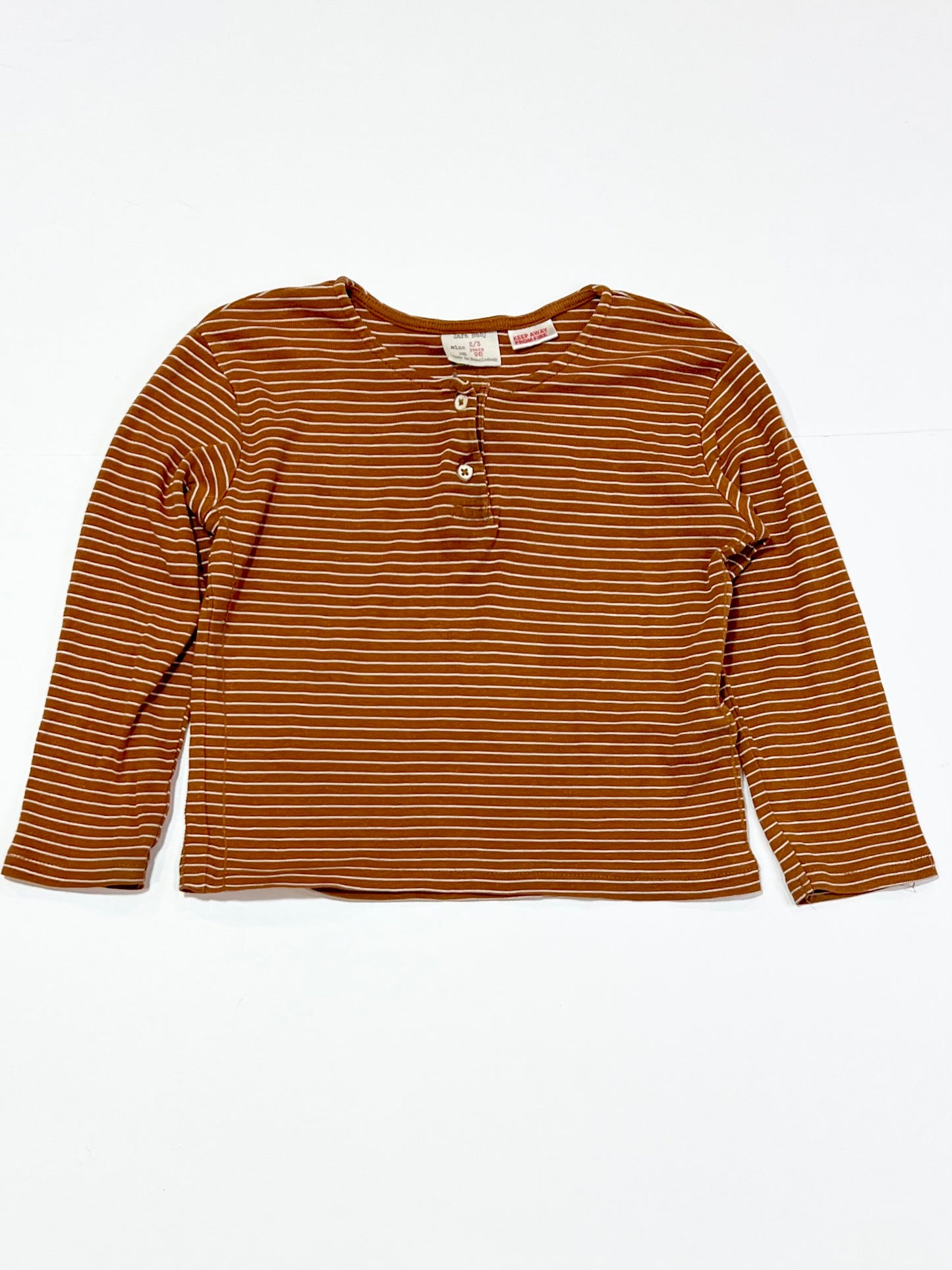 Striped henley top - Size 2-3