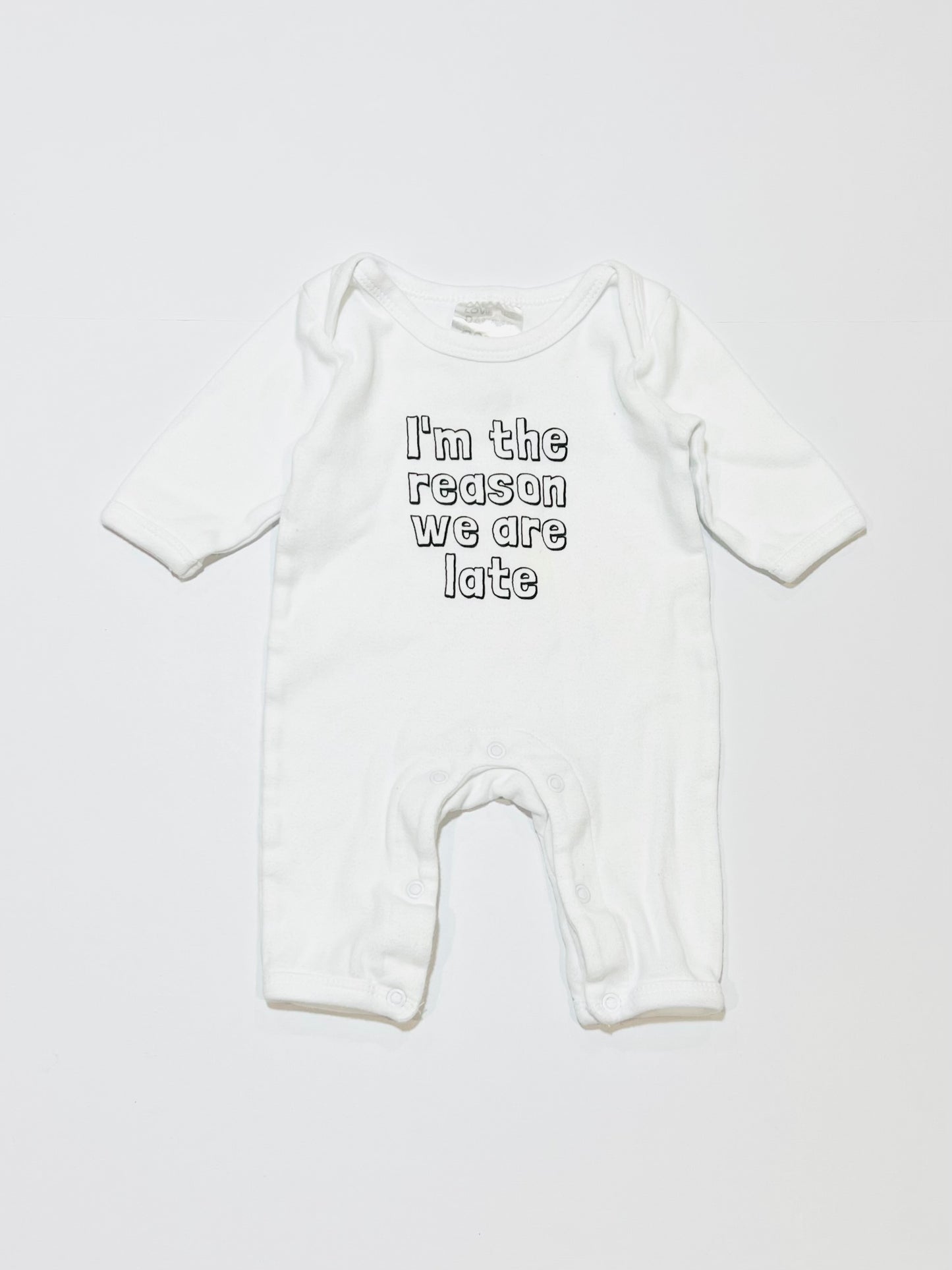 Reason we are late onesie - Size 0000