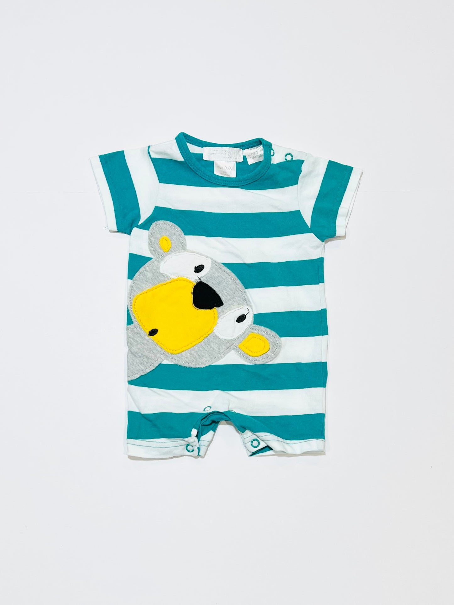 Green stripe romper - Size 0000