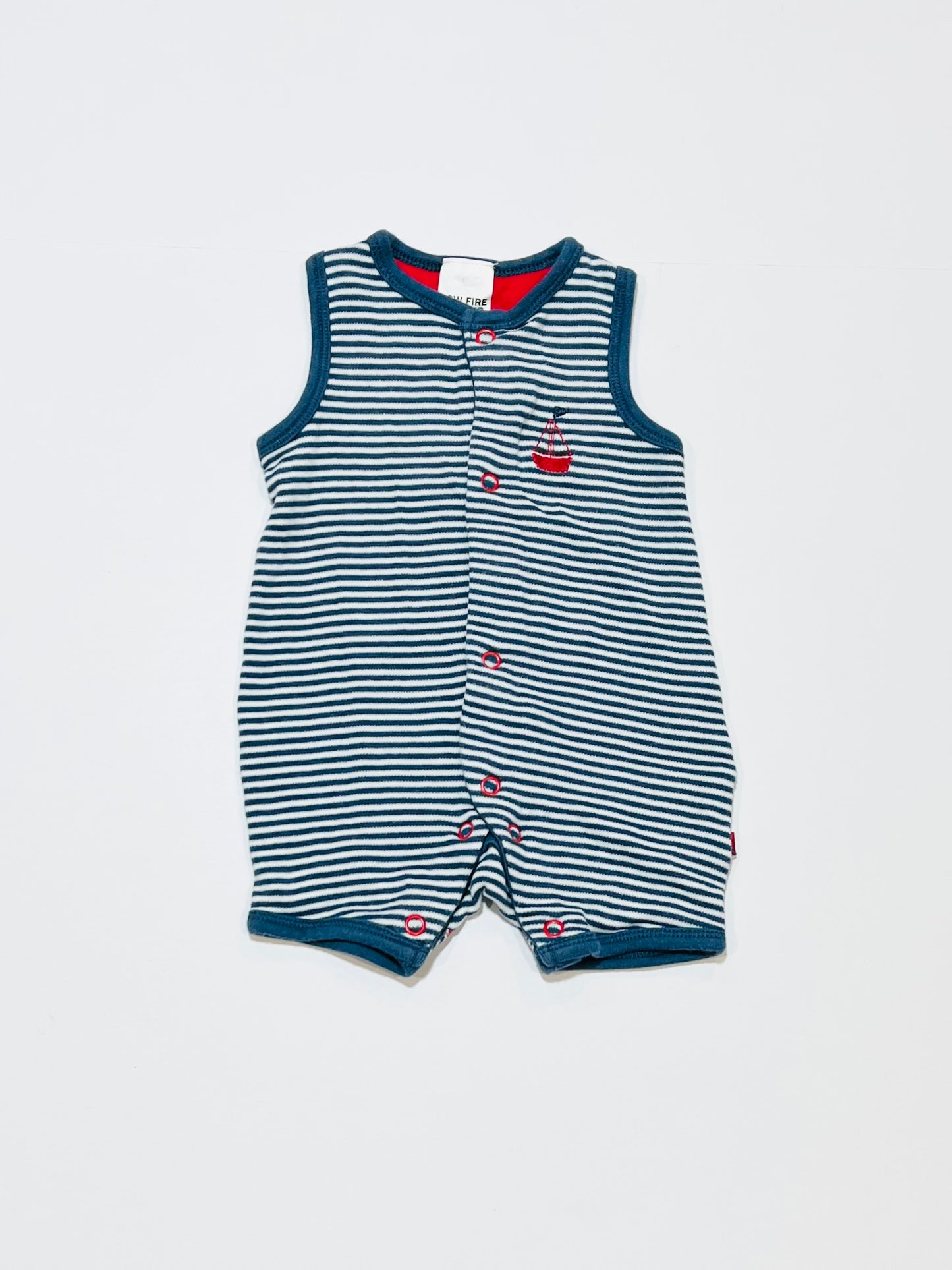 Striped sailboat romper - Size 00000