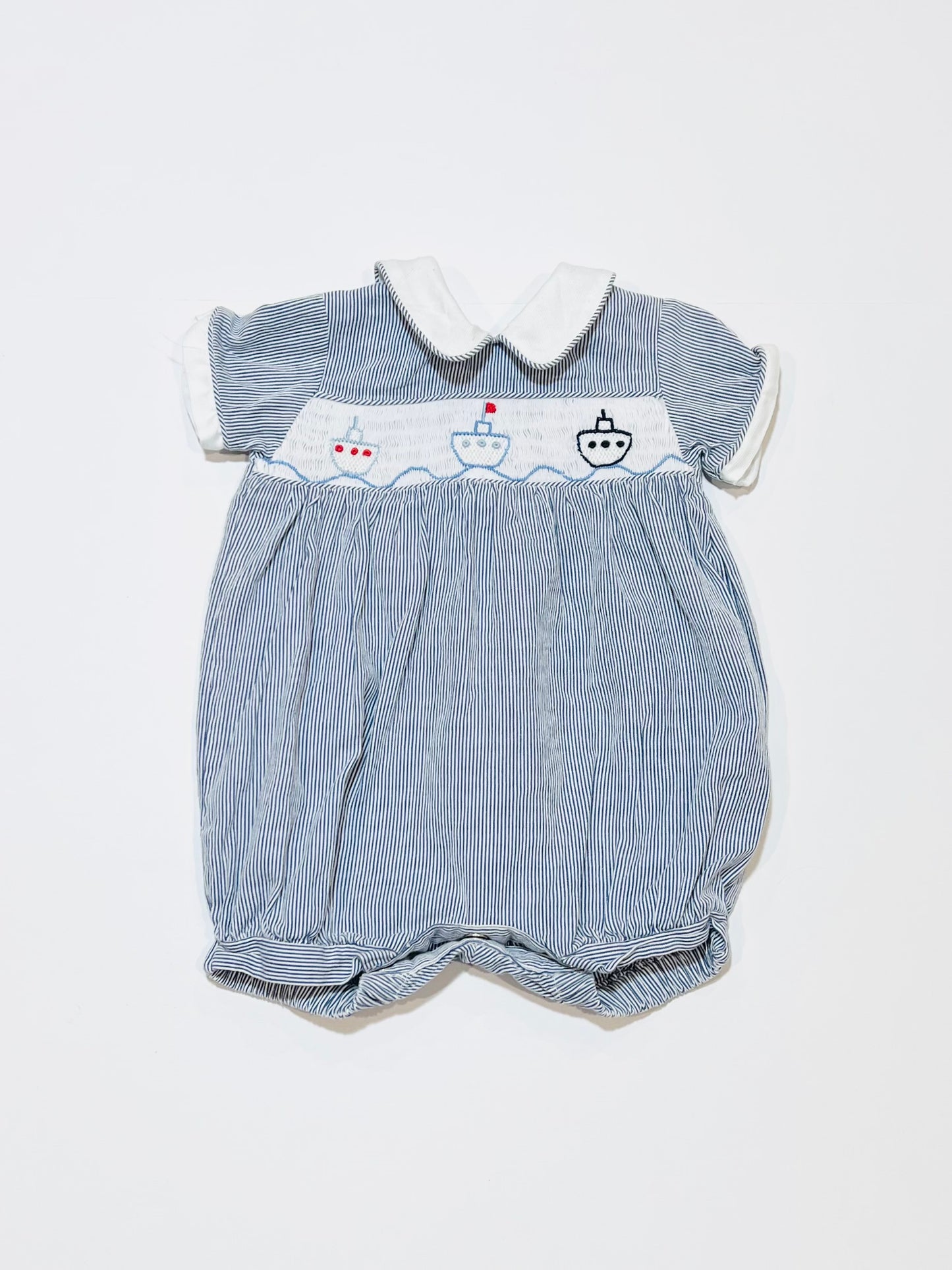 Smocked sailboat romper - Size 0000
