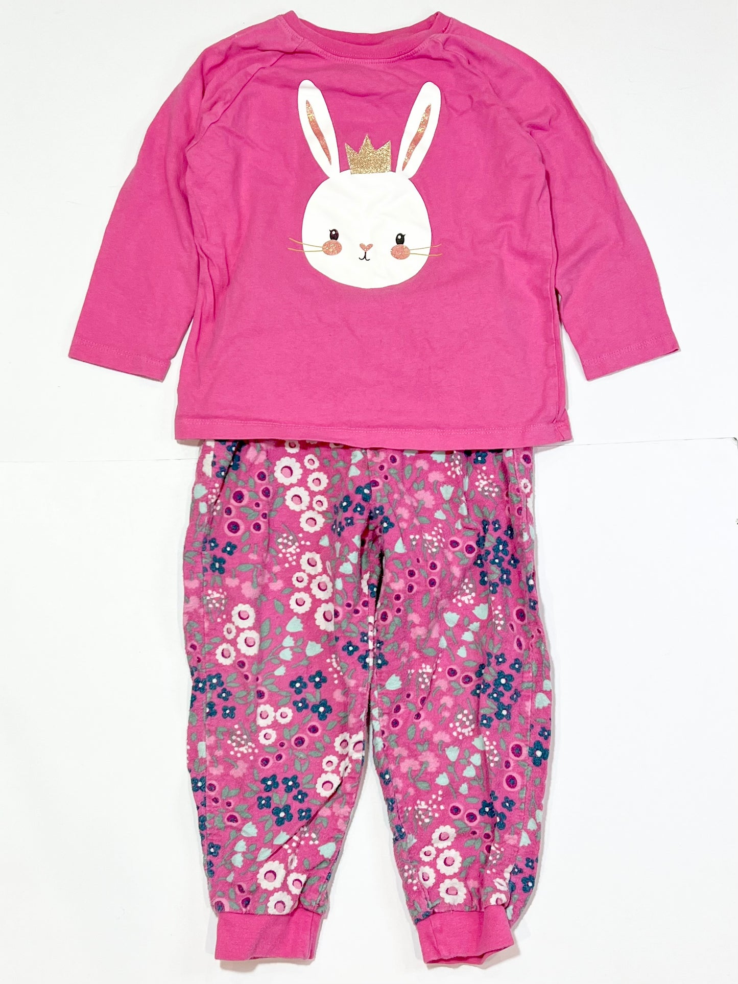 Pink bunny pyjamas - Size 4