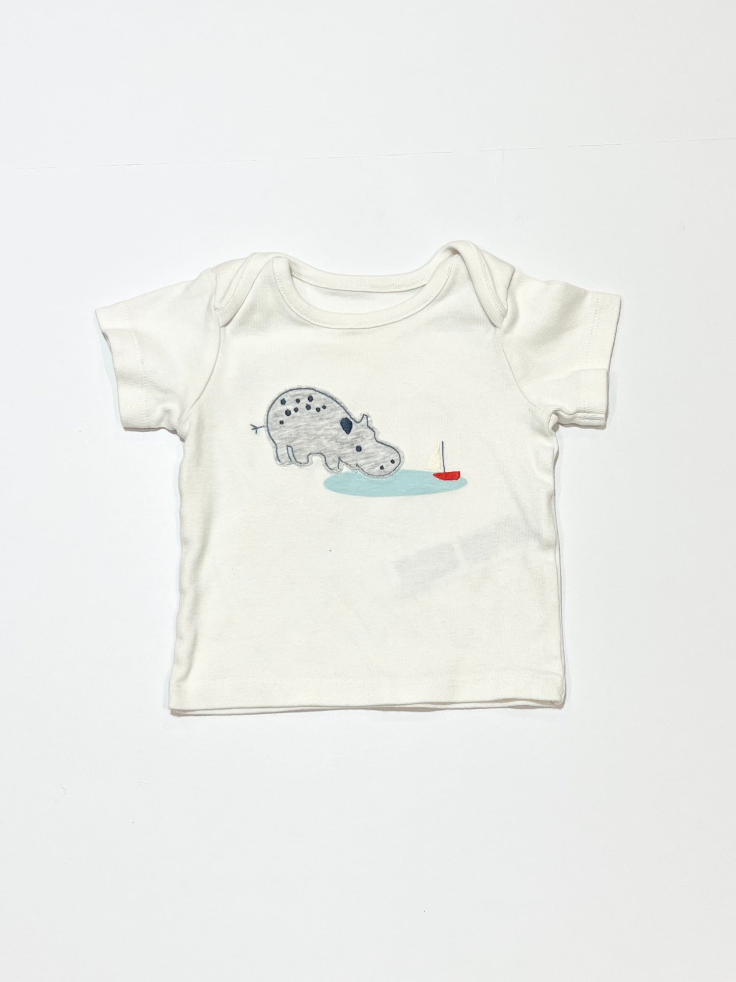 Hippo applique tee - Size 000